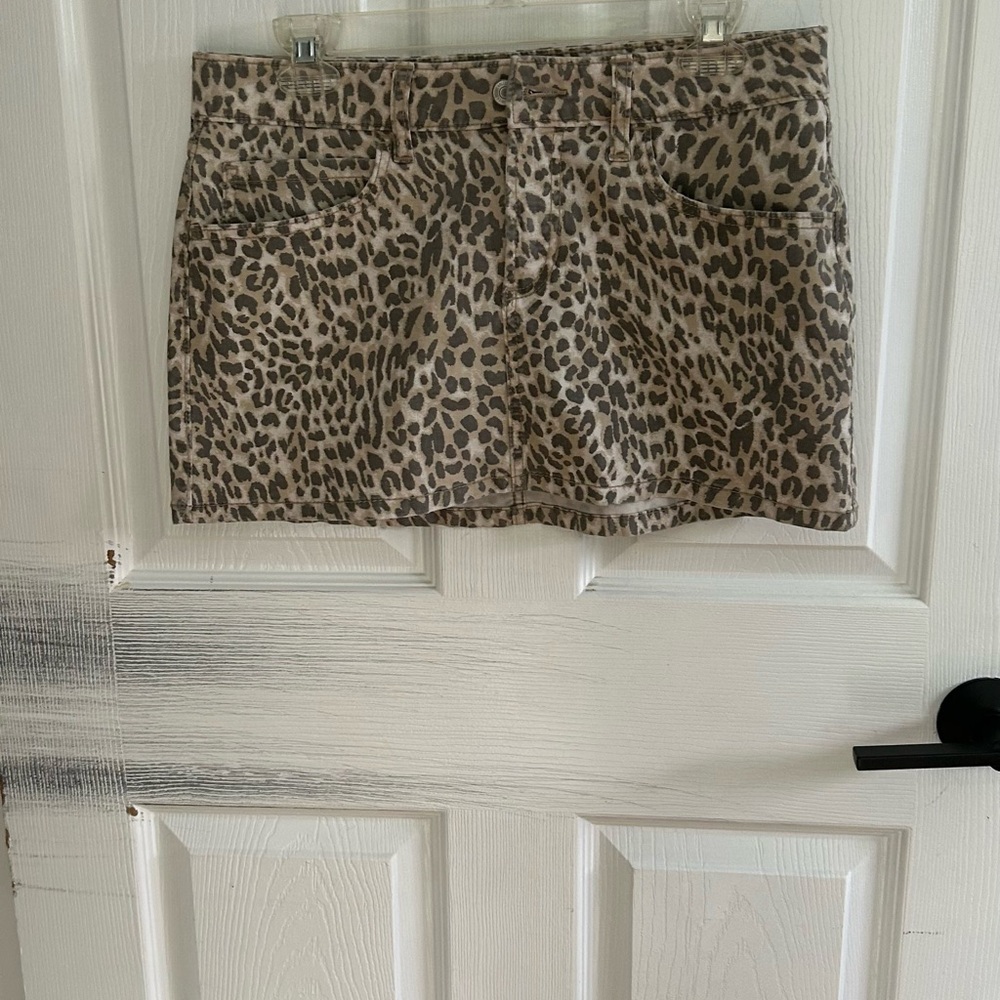 Hollister Leopard Print Mini Skirt
